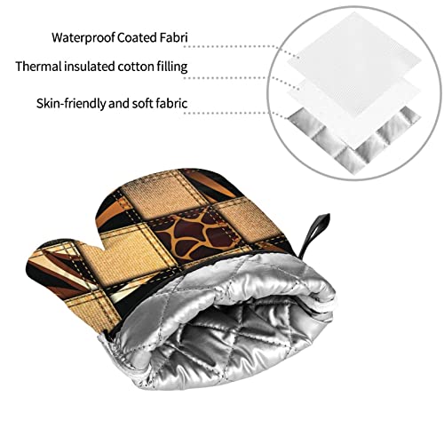 Denim Patchwork 4-Piece Set Of Heat Resistant Oven Gloves And Pot Covers For Kitchen Cooking And Baking #TOP7