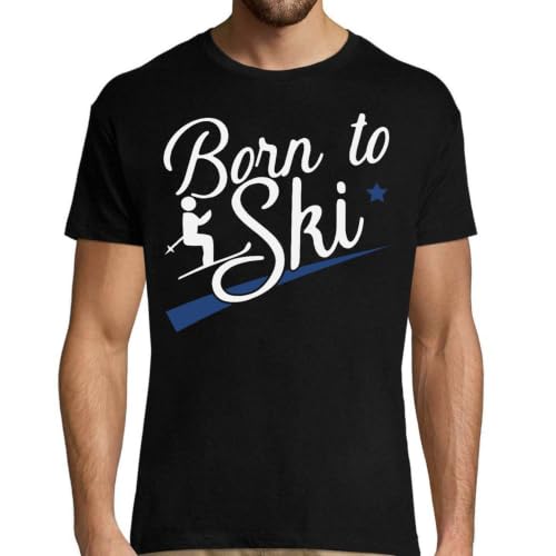 T-shirt homme ski 2 cadeau fête des pères humour et anniversaire pour un papa rigolo