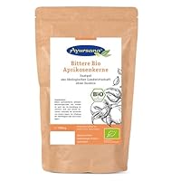 Ayursana Bittere Aprikosenkerne Bio 1000g - Reich an Amygdalin - Saatgut, naturbelassen & schonend getrocknet - Zum Beimischen von Smoothie Bowls, Müslis – Apricot Nuts geprüft im deutschen Labor