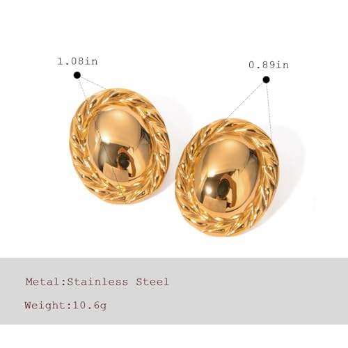 Chunky Gold Earrings for Women Trendy Statement Vintage Large Gold Geometric Earrings Jewelry Gift by Colkiow - Image 5