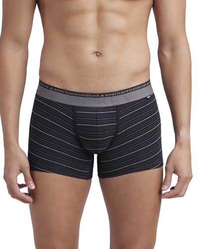 Image of Jockey US68 Men Super Combed Cotton Elastane Stretch Stripe Trunk with Ultrasoft Waistband