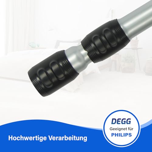 DEGG Staubsaugerrohr - Kompatibel mit Philips PowerPro Expert Serie, Performer Expert und Marathon Teleskoprohr 32MM, Verlängerungsrohr, Saugrohr Ersatzteile Staubsauger Zubehör - Farbe: Silber