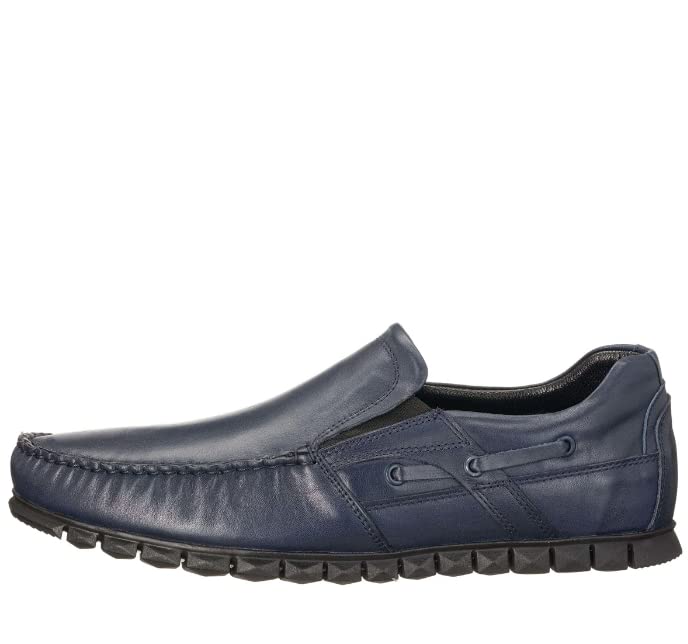 DALGALA Men's Navy Blue Big Size Handmade Leather Penny Loafers Casual Shoes Driving Loafers Slip On Shoes2