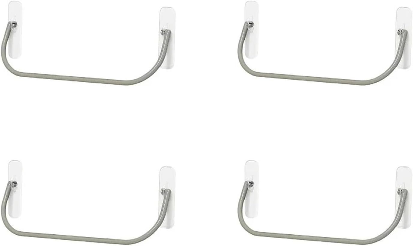 4pcs Shoe Rack Wall Mounted Simple Bathroom Slippers Hook Bracket Storage Clothes Hanger(Gray)