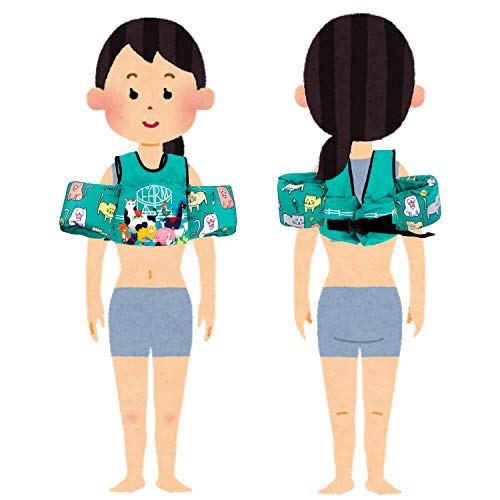 Faxpot Kids Swim Life Jacket, Toddler Swim Vest with Arm Wings, Foldable Swim Training Aids for Boys Girls