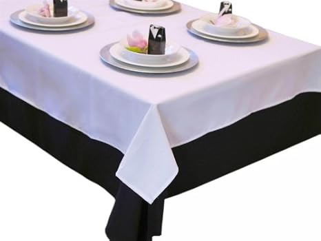 Amazon テーブルクロス 無地 ウェディング 披露宴 結婚式 パーティー 展示会適用 ホワイト 白 食卓カバー おしゃれ 高級感 コットンインフルエンザ 長方形テーブルクロス 140cmx230cm テーブルクロス オンライン通販