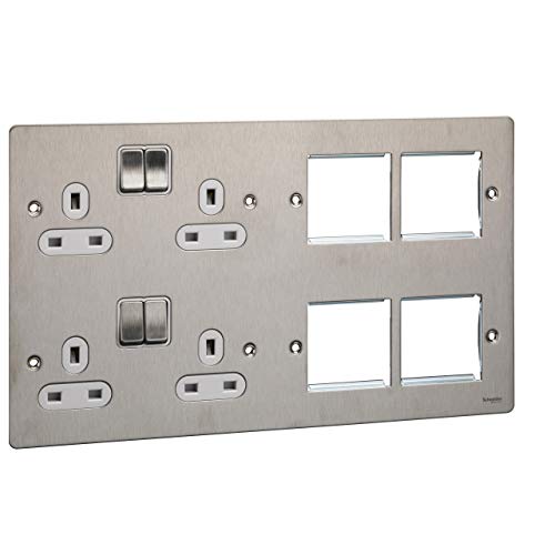 Plaque Ultimate Schneider Electric blanche double prise de luxe