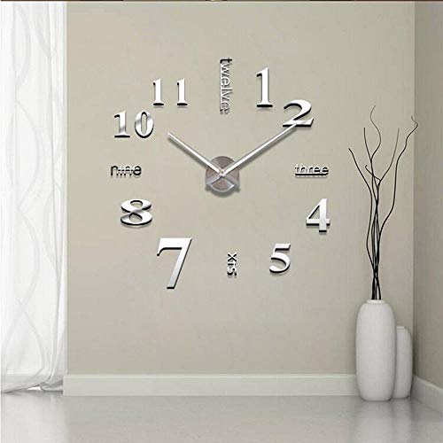 Reloj de pared moderno 3D silencioso sin marco 23 pulgadas miniatura 3