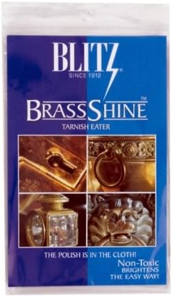 Blitz Brass Copper Tarnish Eater Shine Cleaner Cloth - No Messy Paste or Odor - Shower Head Faucet - OEM Authentic