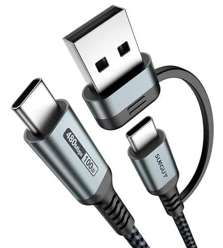 Amazon.co.jp: SUNGUY 2in1 USB C ケーブル 1M PD対応 100W急速充電 