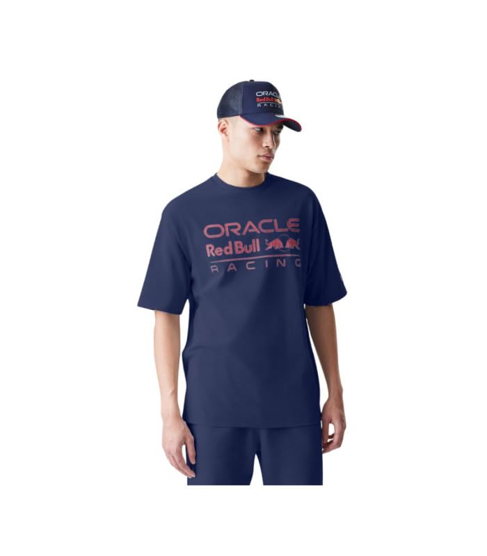 T-Shirt New Era Oracle Red Bull Racing F1 Oversize Bleu Marine et Rouge