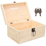 jojofuny Abschließbare Holz spendenbox Robuste Sammelbox mit Schlitz Polierte Holzoberfläche Praktische Vorschlags Spendendose für Desktop und Fundraising