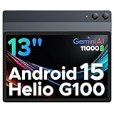 DOOGEE 2025 Newest Android 15 Tablet, Tab E3 Pro 13 Inch Tablet, 32GB+256GB/2TB, Helio G100 Octa-Core Android Tablets, 11000mAh/18W, Large Tablets with SIM Card Slot, 3.5mm Jack/5G WiFi/8+13MP, Gray