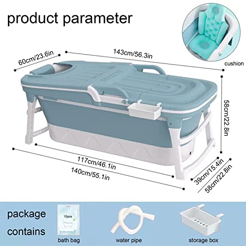 Bathtubs Foldable Soaking Bathtub Freestanding Bathtubs Portable Bathtub Collapsible Bathtub With Cushion Hot Bath Ice Bath Tub For Adults Perfect For Indoor And Outdoor Use (Size : 1.43M/56.3In) #TOP6
