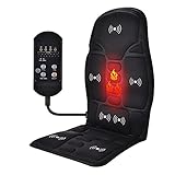 Oamger Massagesitzauflage, Massageauflage mit Wärme und Vibration, 8 Massagefunktionen, 7 Vibrationsmotoren, 3 Intensitäten, 15/30 Min Zeitbestimmung, Rückenmassaggerät zuhause und im Büro