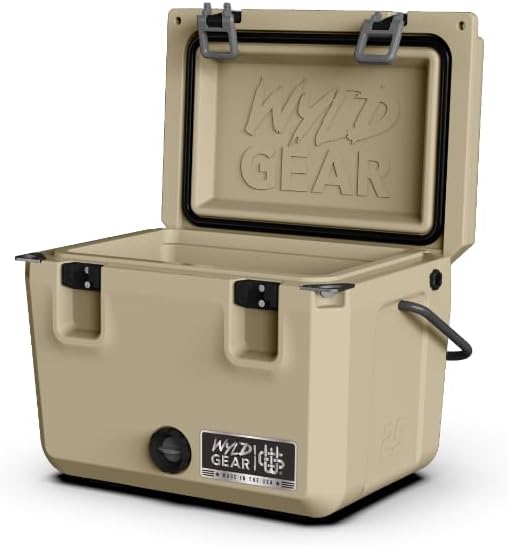Wyld Gear 25qt Freedom Series Roto-Molded Cooler - Ice Chest - Heavy-Duty, High-Performance Ice Retention, Portable for Outdoor Adventures, Tailgating, and Camping