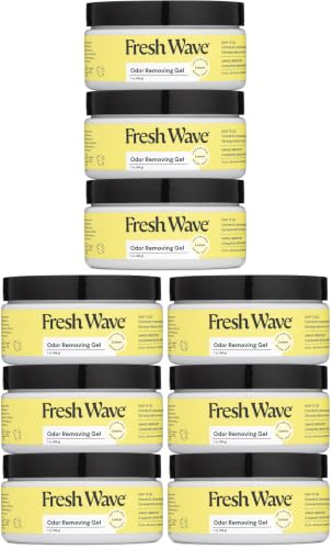 Image of Fresh Wave Lemon Odor Removing Gel, 7 oz., Pack of 9 - Safer Odor Absorbers for Home, Natural Plant-Based Odor Eliminator, Every 7 oz. lasts 15-30 Days, For Cooking, Trash & Pets