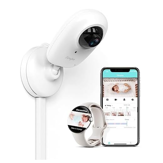 Simyke Smart Video Baby Monitor WiFi Smart Phone 1080P Camera,AI Detection,Cry Monitor and Lullabies,HD Night Vision,Two-Way Audio,Cloud & SD Card Storage,Connect Smart Watch App Control
