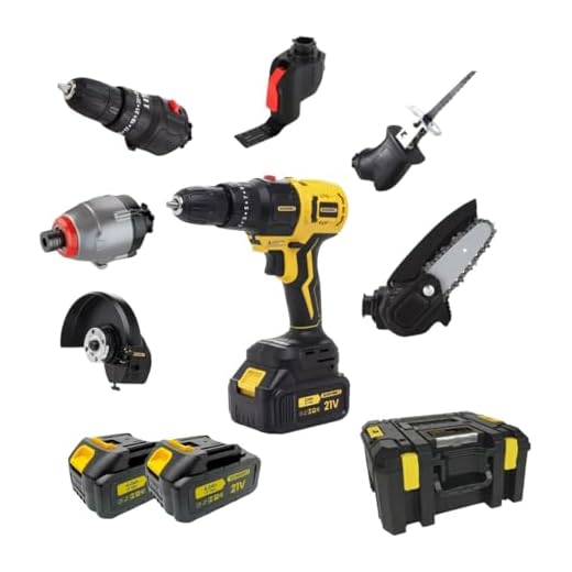 Kit de ferramentas 6 em 1 multifuncional Portátil com 2 baterias 21V Furadeira e Parafusadeira chave de impacto serra Lixadeira Portátil sem fio com 2 baterias - Bivolt