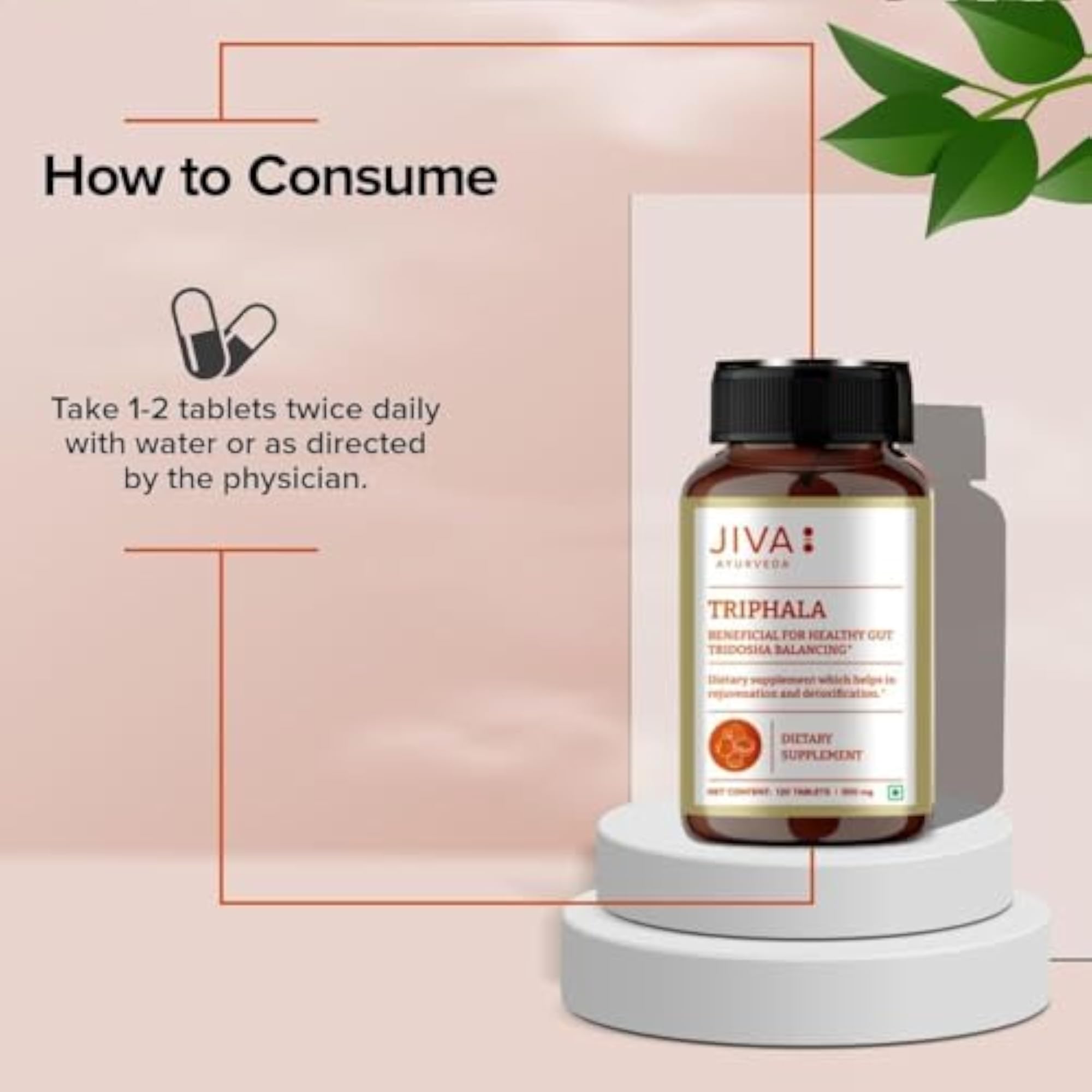 Jiva Triphala Tablet, Ayurvedic Digestive Health Supplement