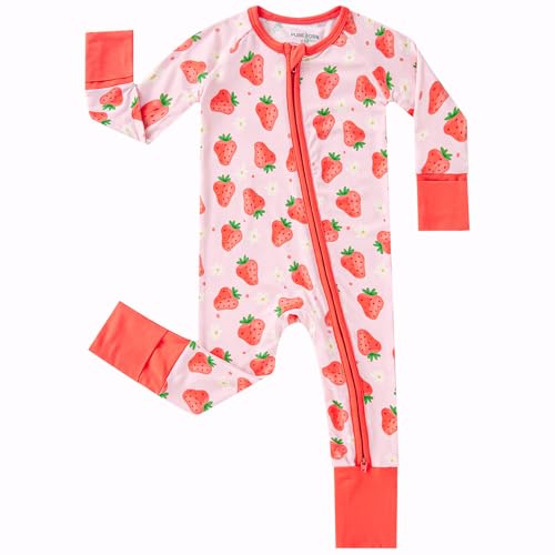 Image of pureborn Baby Infant Boys Girls Sleeper Snug Fit Viscose from Bamboo Pajamas Zipper Pjs 0-24 Months