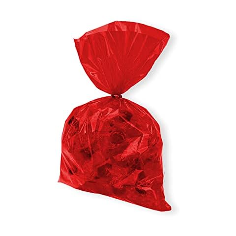 GAKA Red Clear Treat Bags Candy Plastic Bag Cellophane Bags with Ties,Pack of 50 Cover