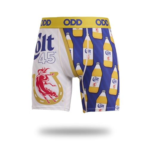 Odd Sox Colt 45 Men's Boxer Briefs - Classic Malt Beverage Themed Novelty Underwear - Comfy Stretch Fit - Fun Graphic