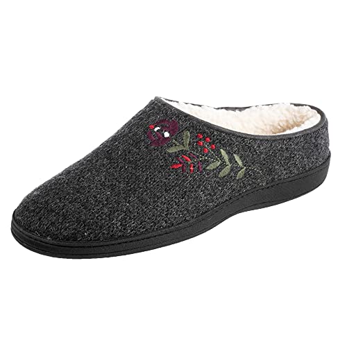Acorn Women's Flora Hoodback Slippers with Soft Cozy Berber Lining and Indoor/Outdoor Rubber Sole