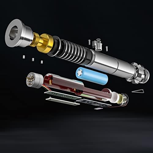 InLoveArts Professional V12 Neopixel Lightsaber, Smooth Swing RGB 26 Colors Metal Hilt Lightsaber, with 26 Modes Sounds Heavy Dueling FX Light Saber Sword (110cm)