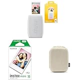 富士フイルム(FUJIFILM) クリスマスプレゼント お年玉ギフト チェキ スマホプリンター instax mini Link3 クレイホワイト INS MINI LINK3 C WHITE + JP1 10枚 + ケース付き