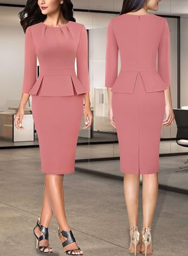 Image of VFSHOW Womens Peplum Work Business Office Church Bodycon Sheath Dress