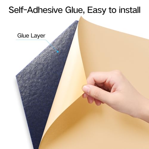 Image of 22 Pack Self-Adhesive Acoustic Panels 12 inch X 10 inch X 0.4 inch - Sound Proof Foam Panels with High Density, Stylish Hexagonal Design, Flame Resistant, Absorb Noise and Eliminate Echoes(Dark Blue)