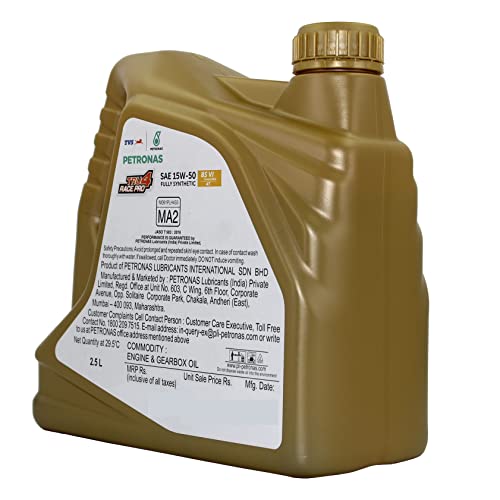 Image of Petronas TVS Tru4 Race Pro 4T SAE 15W-50 Fully Synthetic Sports Engine Oil For Bike By Riders Lubricants (2.5L)