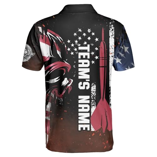 Custom Darts Team Polo Shirt, Personalized Skull Dartboard Shirt, Dart Shirts, Dart Jerseys Gift for Dart Players and Teams3
