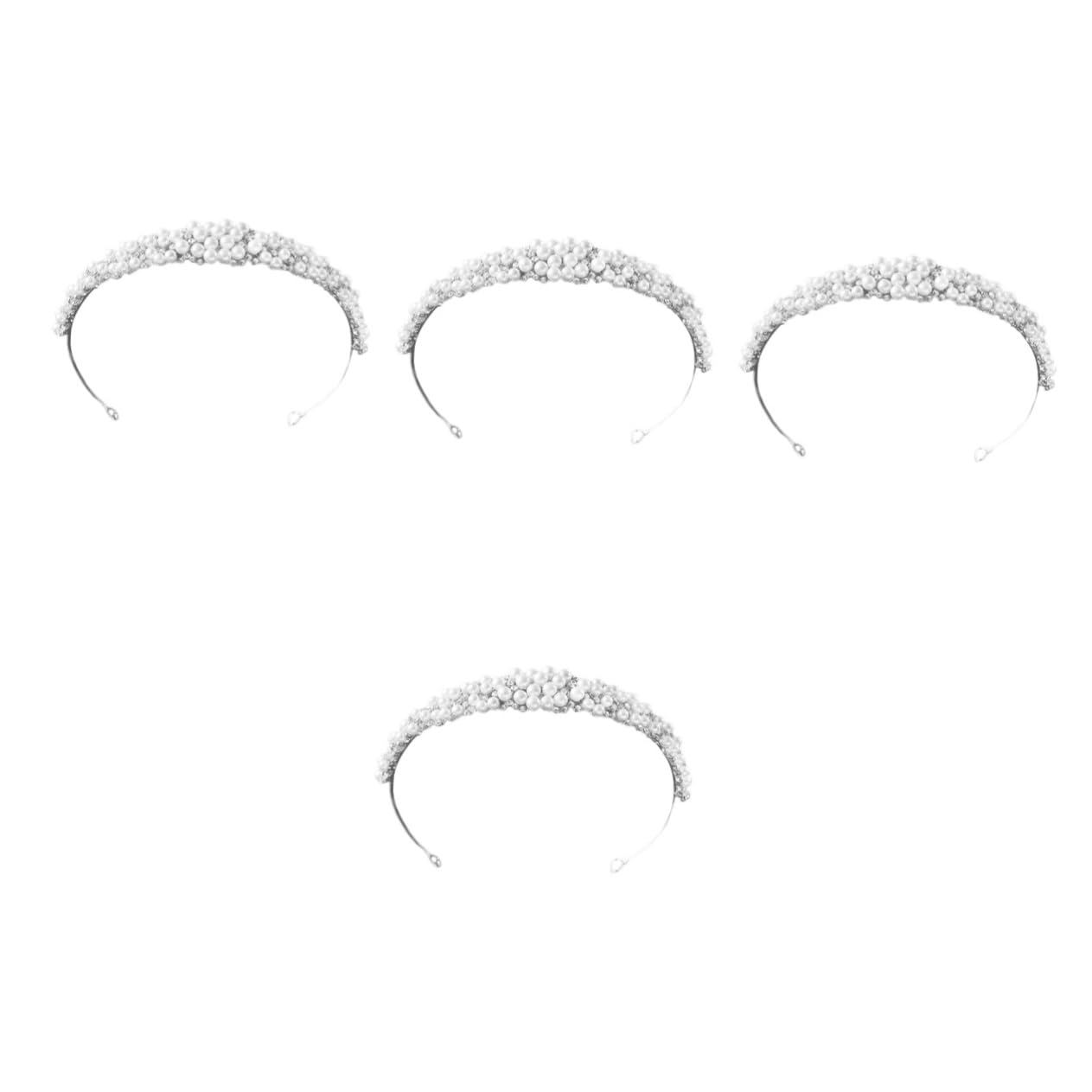 FOMIYES 4piezas Diadema De Perlas Imitación Brillantes Para Novia y Fiesta Accesorio De Pelo Elegante Para Bodas y Eventos Especiales