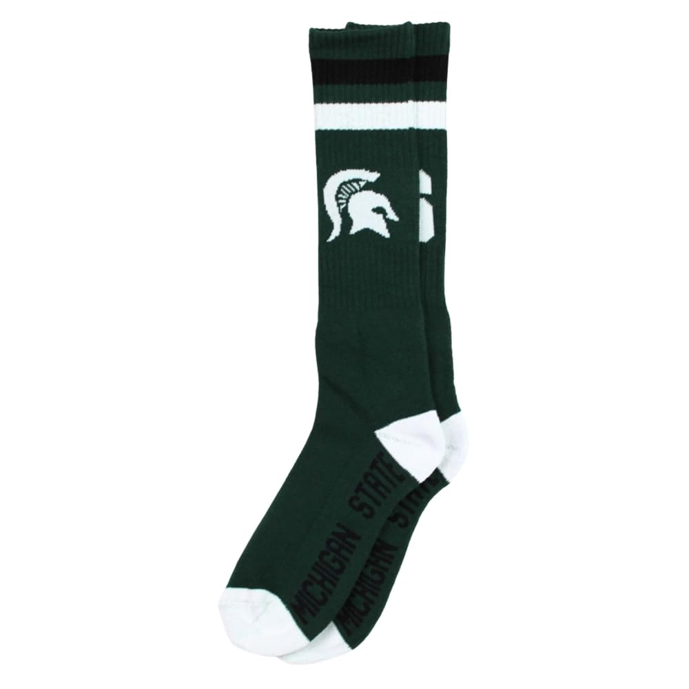 Donegal Bay Michigan State Spartans Green Tube Socks - NCAA Officially Licensed - DB Fan Gear