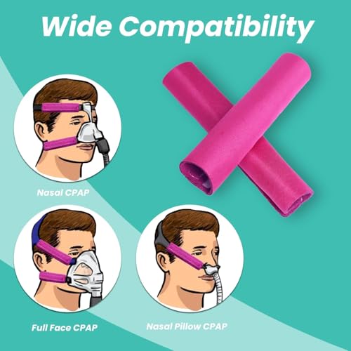 Image of NATAKU 8Pack Satin Strap Covers, Breathable Silk Strap Cushions for Mask Strap Headgear,Universal and Reusable Fleece Strap Comfort Pad, C Papa Accessories & Supplies for Reducing Red Mark(Rose +Pink)