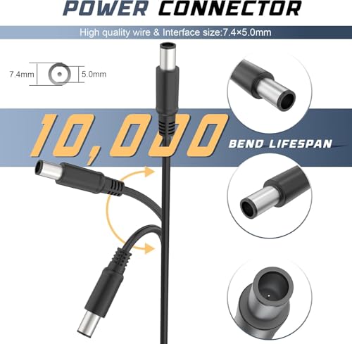 Image of 90W 19.5V 4.62A 7.4*5.0mm Laptop Charger Compatible with DELL Latitude E5430 E5440 E5450 E5530 E5540 E5550 E6220 E6230 E6320 E6330 E6400 E6410 E6420 E6430 E6440 E6500 E6530 E6540 (De 90W 7.4*5.0mm)