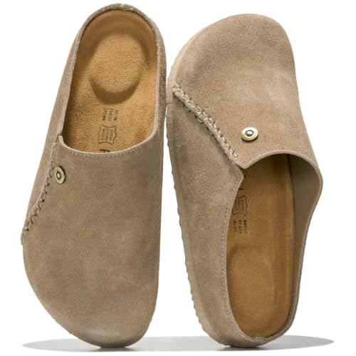 100% Genuine Leather Insole Clogs for Women Slip On Shoes for Women
