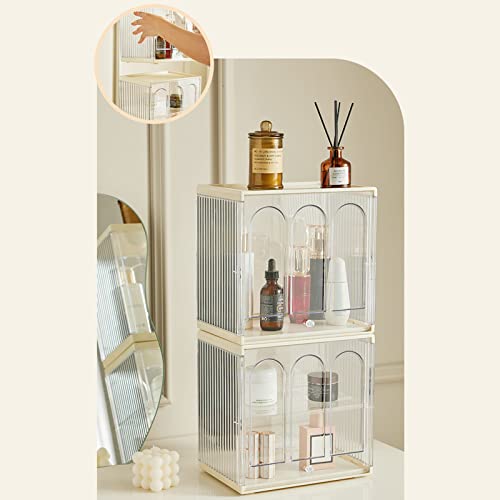 Vitrine à bijoux transparente avec porte pour tasses à café et rangement bureau - 7