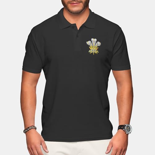 Polo de rugby bordado con insignia del Príncipe de Gales para hombre, camiseta de rugby Cymru de las Naciones Gales, rosso, L