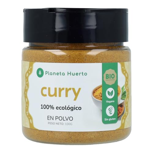 PLANETA HUERTO | Curry en Polvo ECO 100g – Mezcla de Especias Antioxidantes y Antiinflamatorias de Origen Ecológico