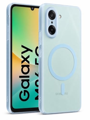 Image of DIZORO Matte Case for Samsung Galaxy M06 Compatible with MagSafe, Camera Lens Full Protection, Shockproof Translucent Frosted TPU Soft Phone Cover, Anti-Fingerprint (Sky)