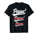 Herren PAPA HOCH 3 KINDER VATERTAG WERDENDER PAPA T-Shirt