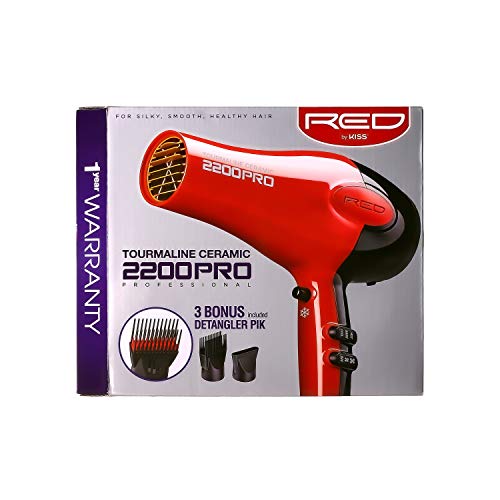 Red By Kiss Tourmaline Ceramic 2200Pro Professional Hair Dryer Bd07N #TOP5