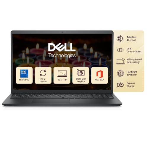 Dell 15 (Previously Inspiron) Laptop, 14th Gen Intel Core i3/Core 3 100U Processor, 8GB DDR4, 512 SSD, 15.6