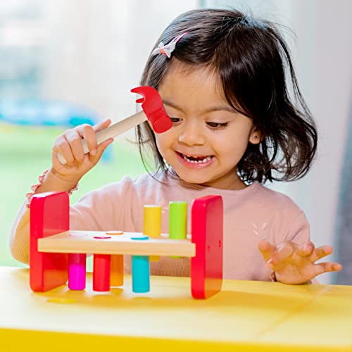 Image of Hxezoc Wooden Hammer Toys Simulation Hammers Maintenance Tools Educational Toys for Kids Birthday Party Games Supplies (Red)