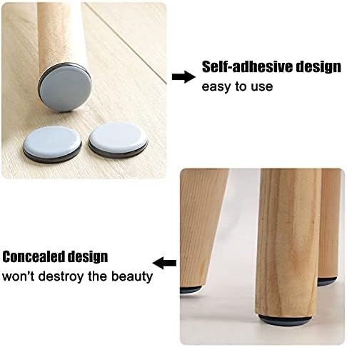 20 Pieces Furniture Glides,Teflon Self-adhesive Furniture Sliders Floor Protector Pads for Moving Heavy Furniture and Carpet Glides (Round 25mm/1inch)1