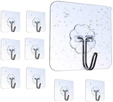 壁掛け フック 粘着 強力 壁穴あけないフック - YOKELLMUX 壁掛けフック 粘着フック 耐荷重20KG 穴開けない 傷つけない 貼り付け跡なし 防水 防湿 錆びない 8枚セット