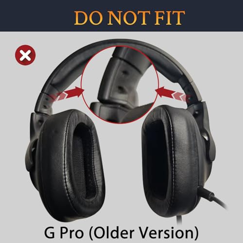 SOULWIT cubierta lateral para diadema para auriculares Logitech G PRO/G Prox, kit de reparación de tapas finales - Negro miniatura 3